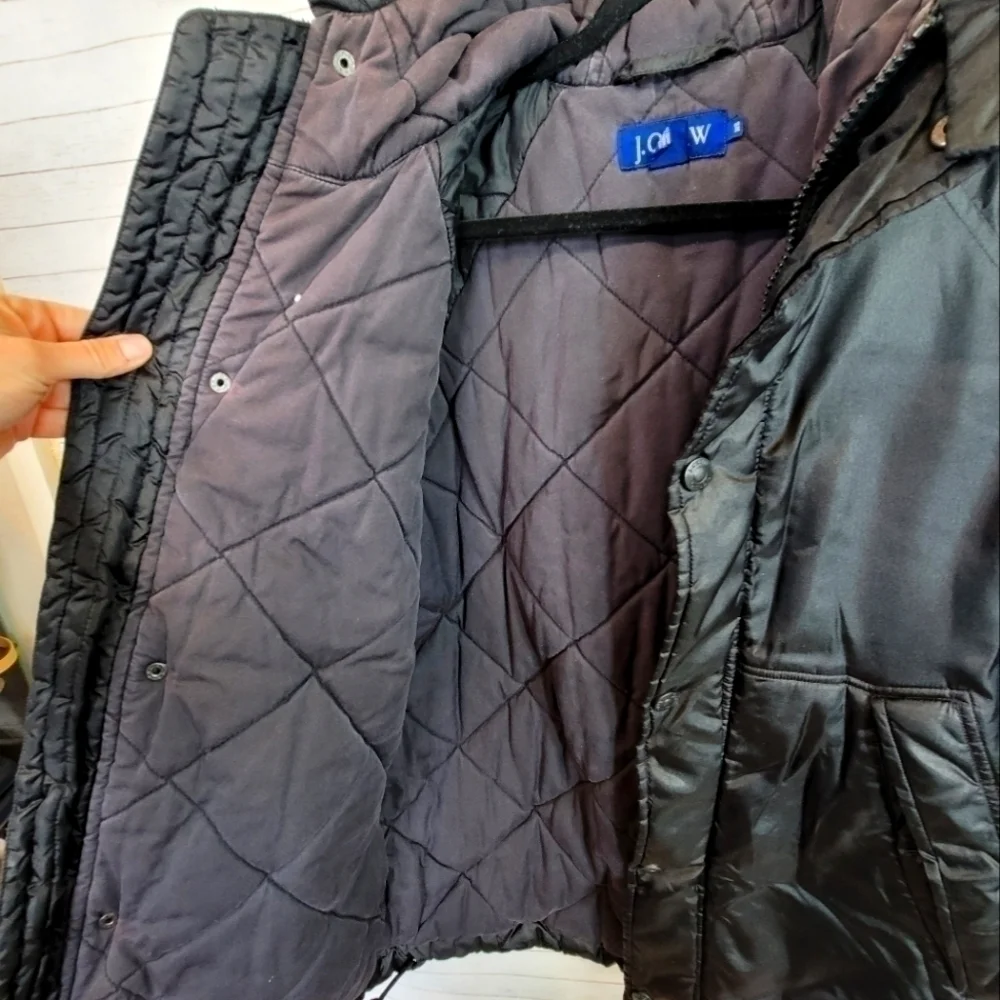 J.CREW QUILT LINED PUFFER COAT IN BLACK, SZ XS